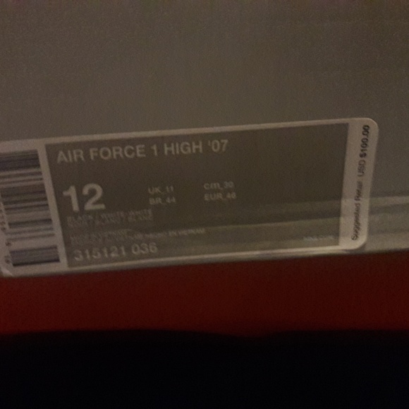 NEW BLACK WHITE NIKE AIR FORCE 1S - Picture 3 of 5